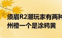 须眉R2潮玩家有两种配色可以选择一个是加州橙一个是涂鸦黄