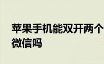 苹果手机能双开两个微信吗 苹果能双开两个微信吗 