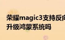 荣耀magic3支持反向充电 荣耀magic3可以升级鸿蒙系统吗 