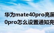 华为mate40pro亮屏自动换壁纸 华为mate40pro怎么设置通知亮屏 