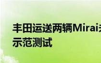 丰田运送两辆Mirai未来组合fcv到中国进行示范测试