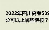 2022年四川高考539分可以报哪些大学 539分可以上哪些院校？