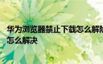 华为浏览器禁止下载怎么解除 华为手机浏览器禁止安装应用怎么解决 