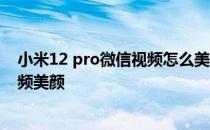 小米12 pro微信视频怎么美颜 小米11青春版怎么开微信视频美颜 