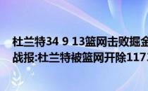 杜兰特34 9 13篮网击败掘金2021-2022NBA常规赛11.01战报:杜兰特被篮网开除117336091力克活塞
