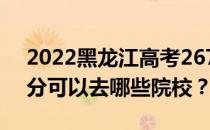 2022黑龙江高考267分可以报哪些大学267分可以去哪些院校？