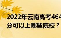 2022年云南高考464分可以报哪些大学 464分可以上哪些院校？