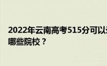2022年云南高考515分可以录取哪些大学？515分可以录取哪些院校？