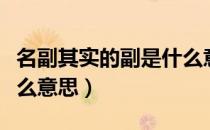 名副其实的副是什么意思（名副其实的副是什么意思）