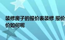 装修房子的报价表装修 报价单 这种房型怎么装修呢 装修报价如何呢 