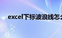 excel下标波浪线怎么输入（excel下标）