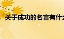 关于成功的名言有什么（关于成功的名言）