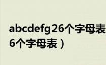 abcdefg26个字母表大小写格式（abcdefg26个字母表）