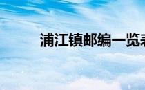 浦江镇邮编一览表（浦江镇邮编）