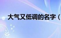 大气又低调的名字（大气又低调的名字）