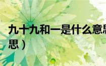九十九和一是什么意思（九十八和一是什么意思）