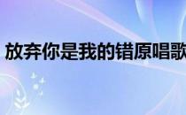 放弃你是我的错原唱歌词（放弃你是我的错）