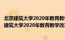 北京建筑大学2020年教育教学改革与研究论文集（关于北京建筑大学2020年教育教学改革与研究论文集）