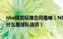 nba球员标准合同是啥（NBA球员合同中 什么是球员选项什么是球队选项）