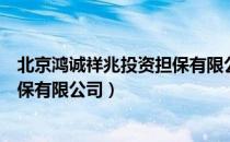 北京鸿诚祥兆投资担保有限公司（关于北京鸿诚祥兆投资担保有限公司）