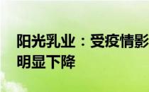 阳光乳业：受疫情影响 送奶上户销售量出现明显下降