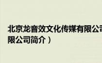 北京龙音效文化传媒有限公司（关于北京龙音效文化传媒有限公司简介）