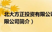 北大方正投资有限公司（关于北大方正投资有限公司简介）