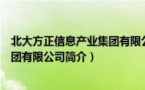 北大方正信息产业集团有限公司（关于北大方正信息产业集团有限公司简介）