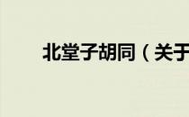 北堂子胡同（关于北堂子胡同简介）