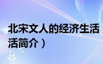 北宋文人的经济生活（关于北宋文人的经济生活简介）
