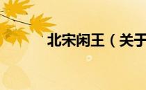 北宋闲王（关于北宋闲王简介）