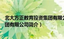 北大方正教育投资集团有限公司（关于北大方正教育投资集团有限公司简介）