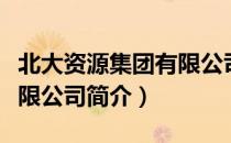 北大资源集团有限公司（关于北大资源集团有限公司简介）