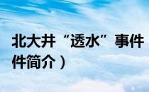 北大井“透水”事件（关于北大井“透水”事件简介）