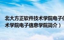 北大方正软件技术学院电子信息学院（关于北大方正软件技术学院电子信息学院简介）