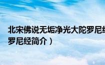 北宋佛说无垢净光大陀罗尼经（关于北宋佛说无垢净光大陀罗尼经简介）