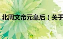 北周文帝元皇后（关于北周文帝元皇后简介）