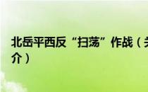 北岳平西反“扫荡”作战（关于北岳平西反“扫荡”作战简介）