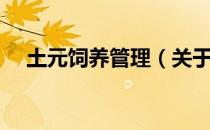 土元饲养管理（关于土元饲养管理简介）