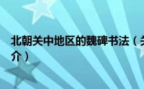 北朝关中地区的魏碑书法（关于北朝关中地区的魏碑书法简介）