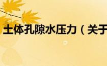 土体孔隙水压力（关于土体孔隙水压力简介）