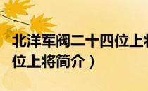 北洋军阀二十四位上将（关于北洋军阀二十四位上将简介）
