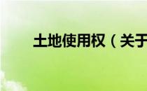 土地使用权（关于土地使用权简介）