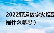 2022亚运数字火炬是什么（亚运会数字火炬是什么意思）