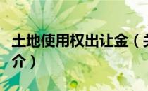 土地使用权出让金（关于土地使用权出让金简介）