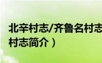 北辛村志/齐鲁名村志（关于北辛村志/齐鲁名村志简介）