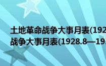 土地革命战争大事月表(1928.8—1937.7)（关于土地革命战争大事月表(1928.8—1937.7)简介）
