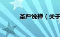圣严说禅（关于圣严说禅简介）