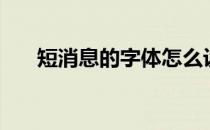 短消息的字体怎么设置大小（短消息）