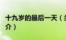 十九岁的最后一天（关于十九岁的最后一天简介）